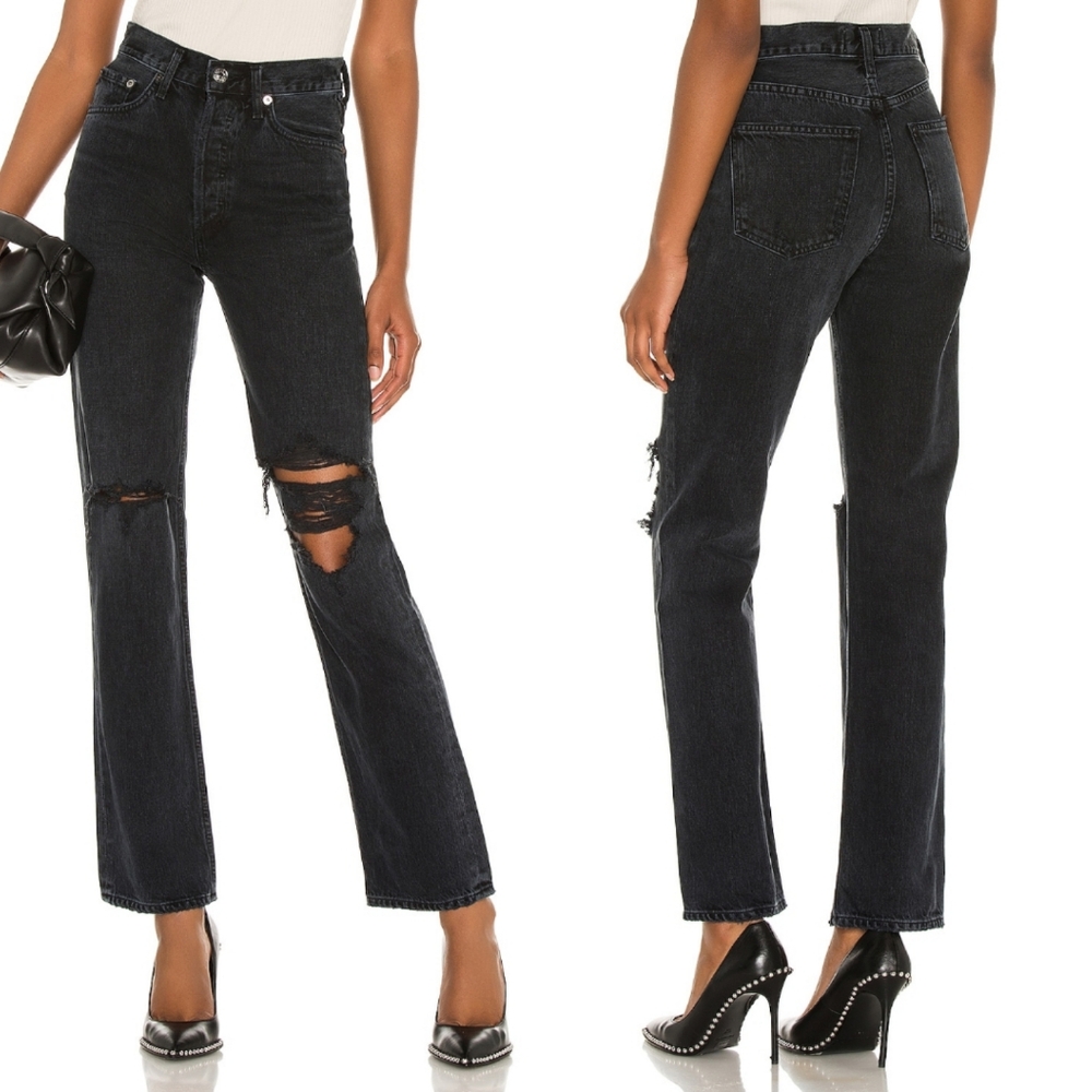 AGOLDE Lana Mid-Rise Vintage Straight Jeans In Disorder Wash 29.